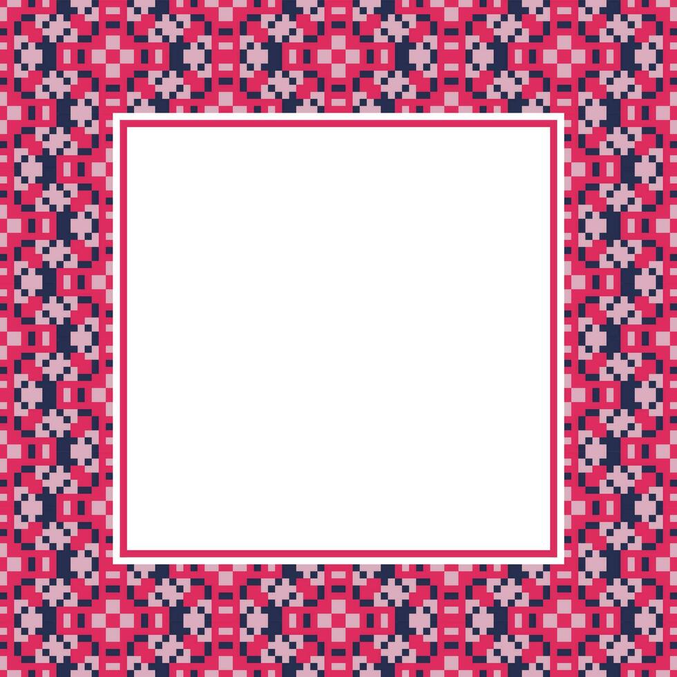a square frame with a pink and blue pattern vector