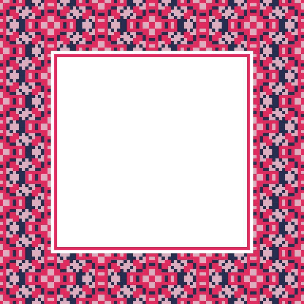 a square frame with a pink and blue pattern vector