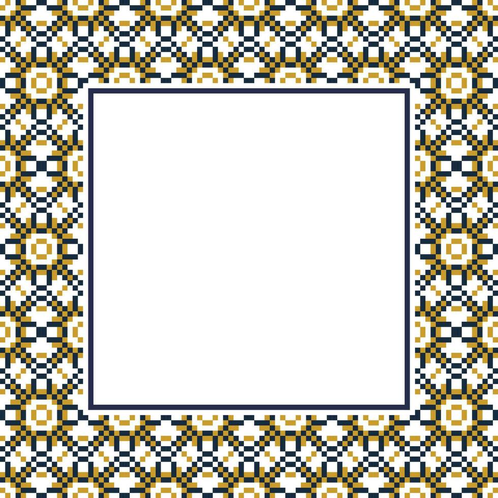 an abstract square frame with a pattern of geometric shapes vector