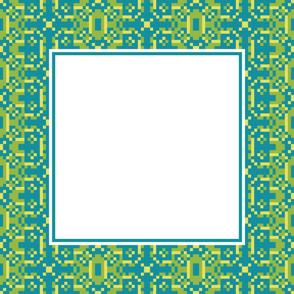 a square frame with a green and yellow pattern vector