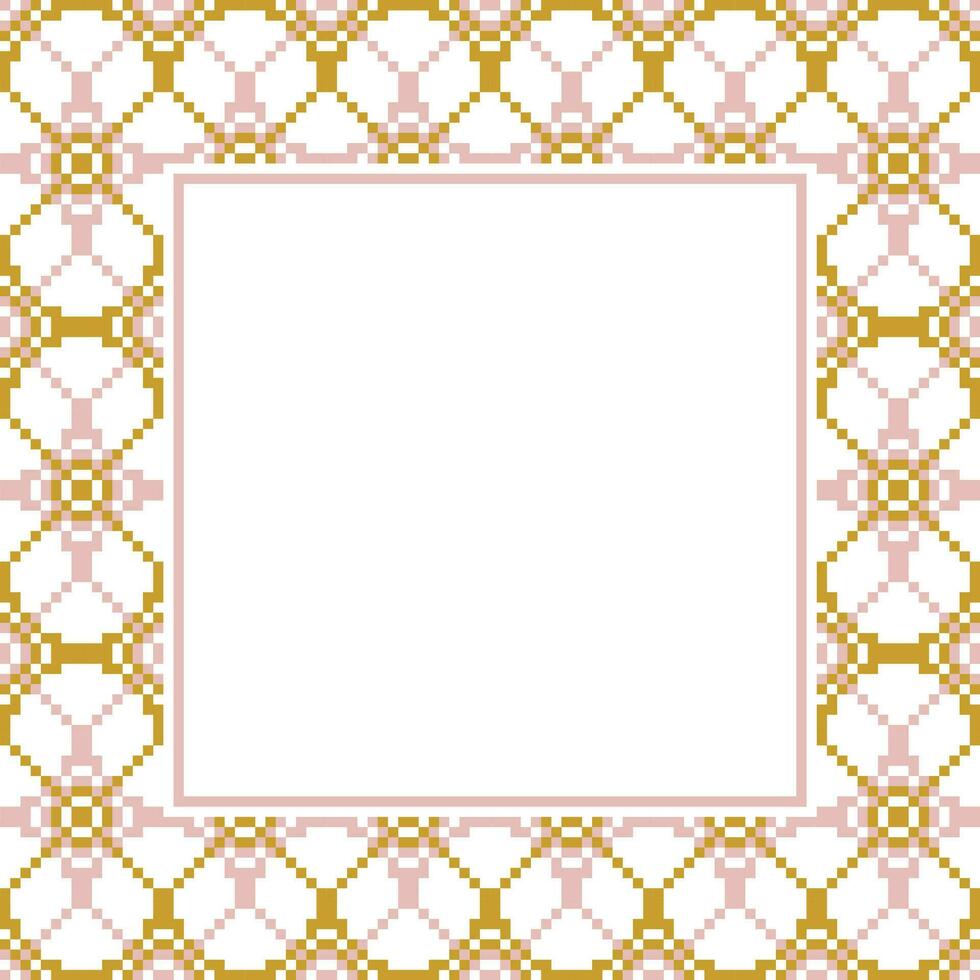 a square frame with a gold and pink pattern vector