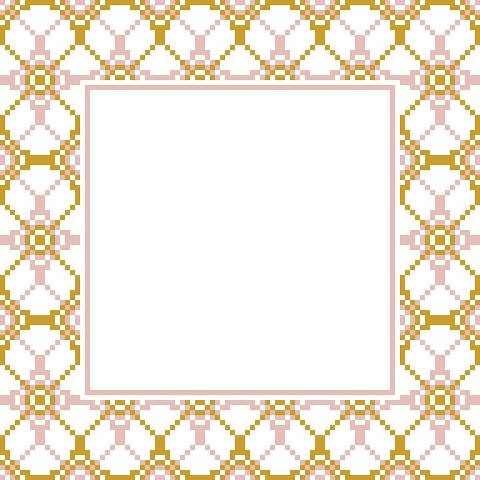 a square frame with a gold and pink pattern vector