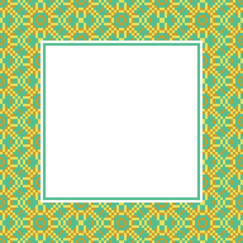 an islamic pattern with a square frame vector