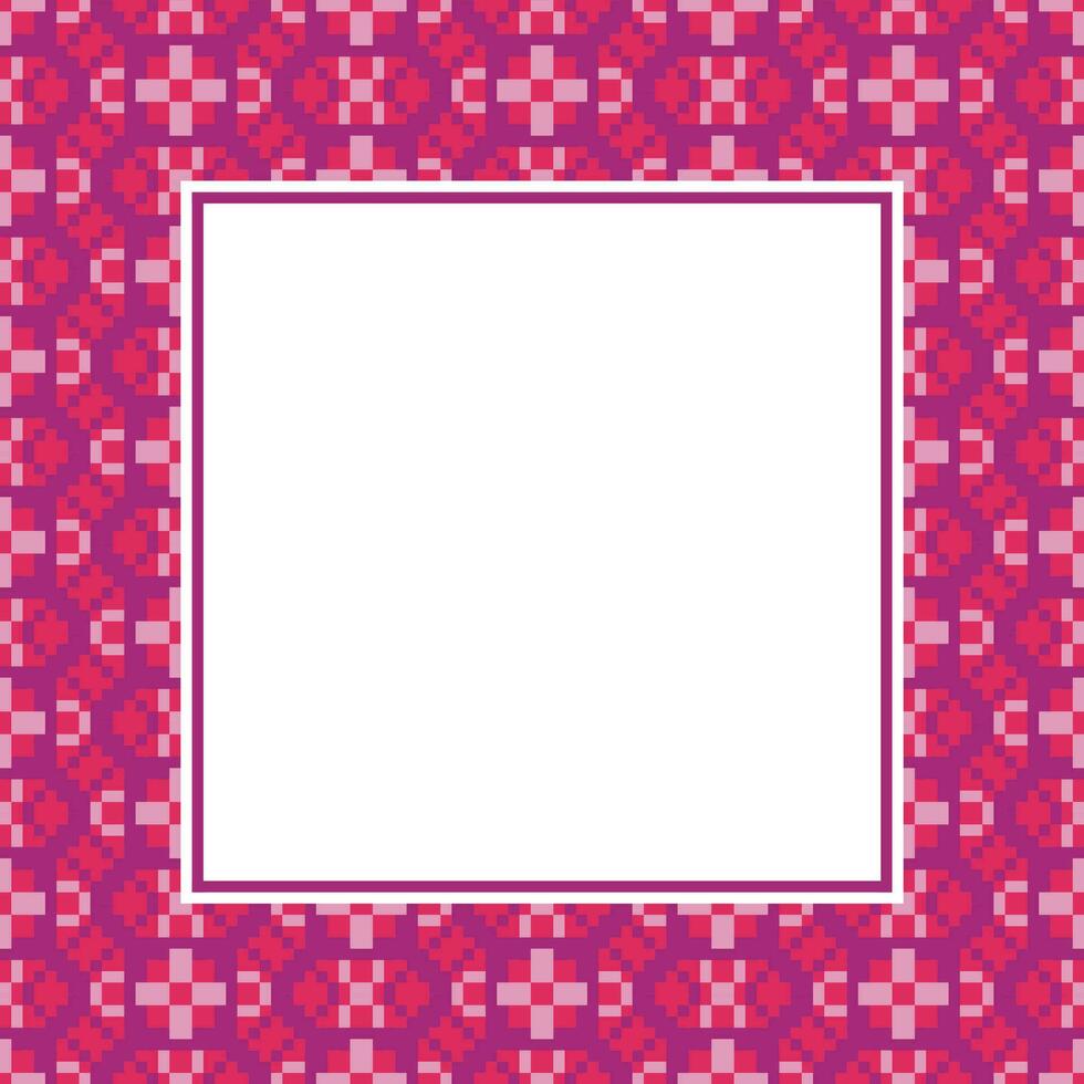 a square frame with a pink and white pattern vector