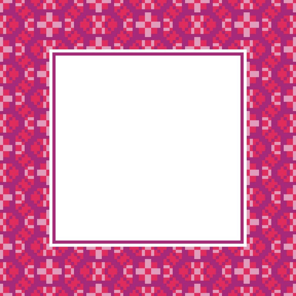 a square frame with a pink and white pattern vector