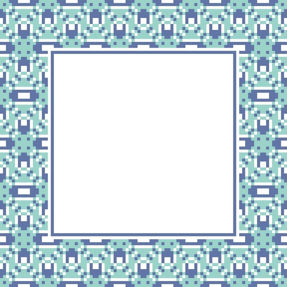 a square frame with a blue and green pattern vector