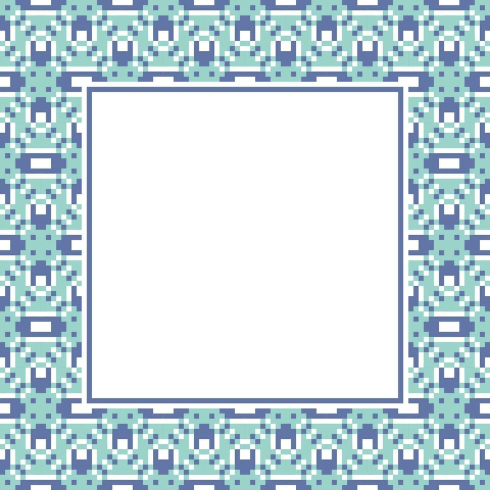 a square frame with a blue and green pattern vector