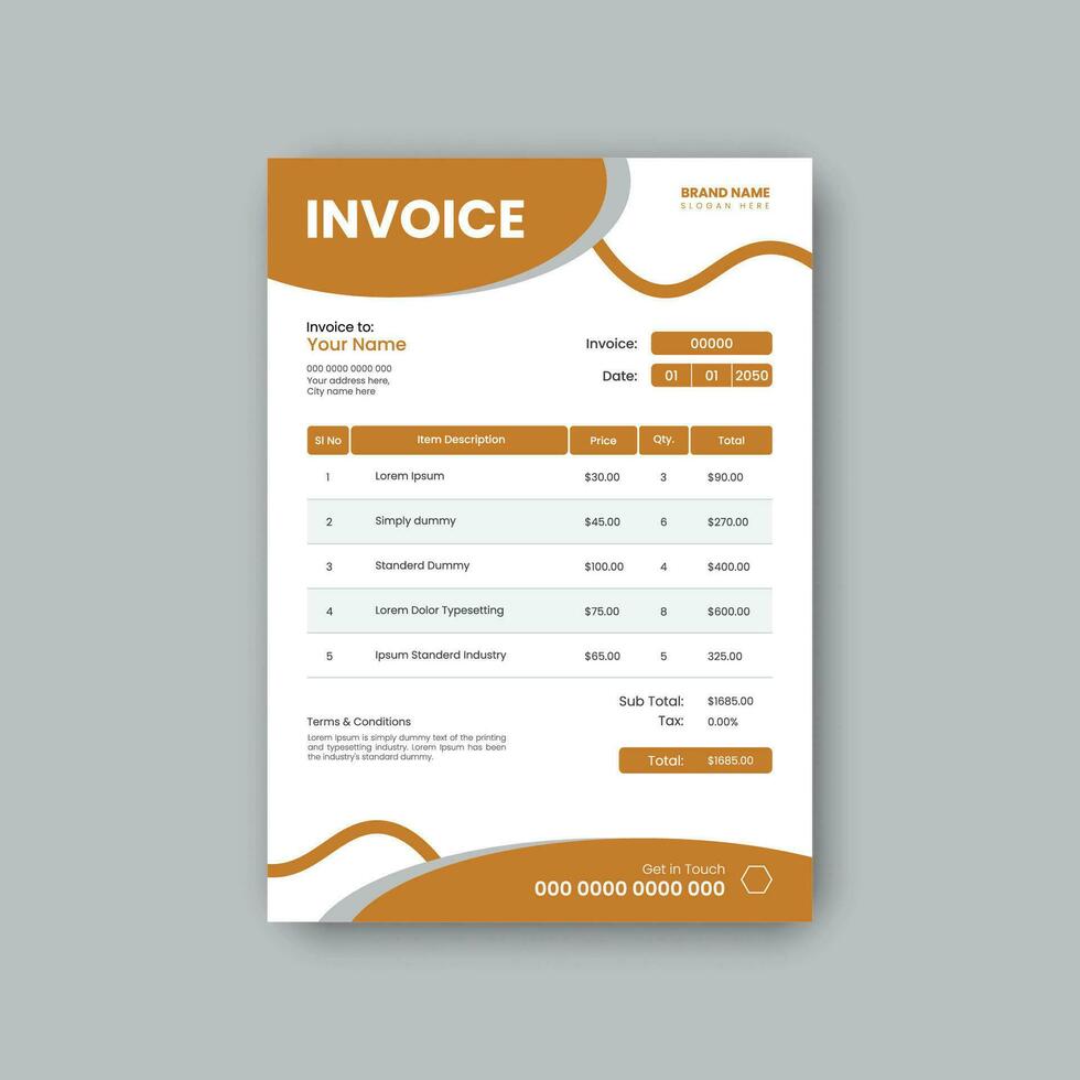 Minimal invoice design pro vector. vector