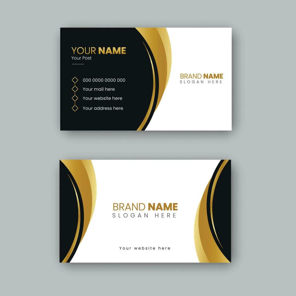 Luxury golden business card design template. vector