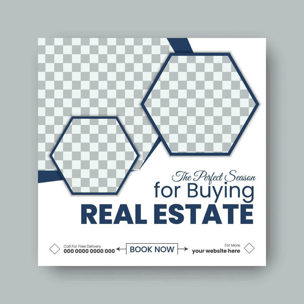 Real estate property banner or social media post design. vector