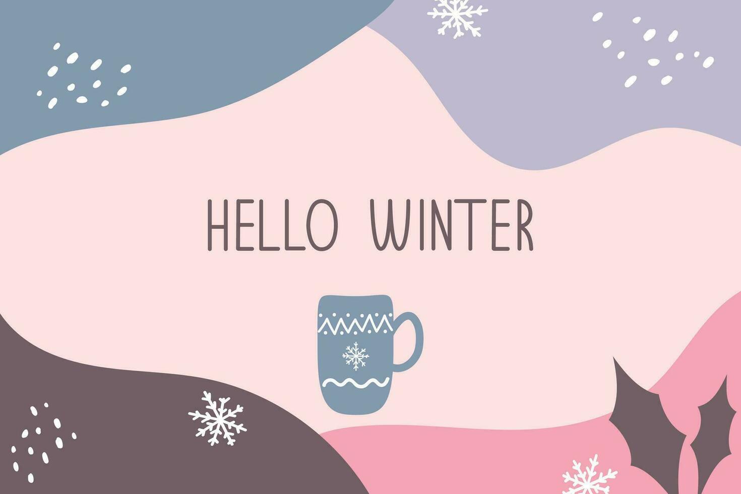 hello winter background vector