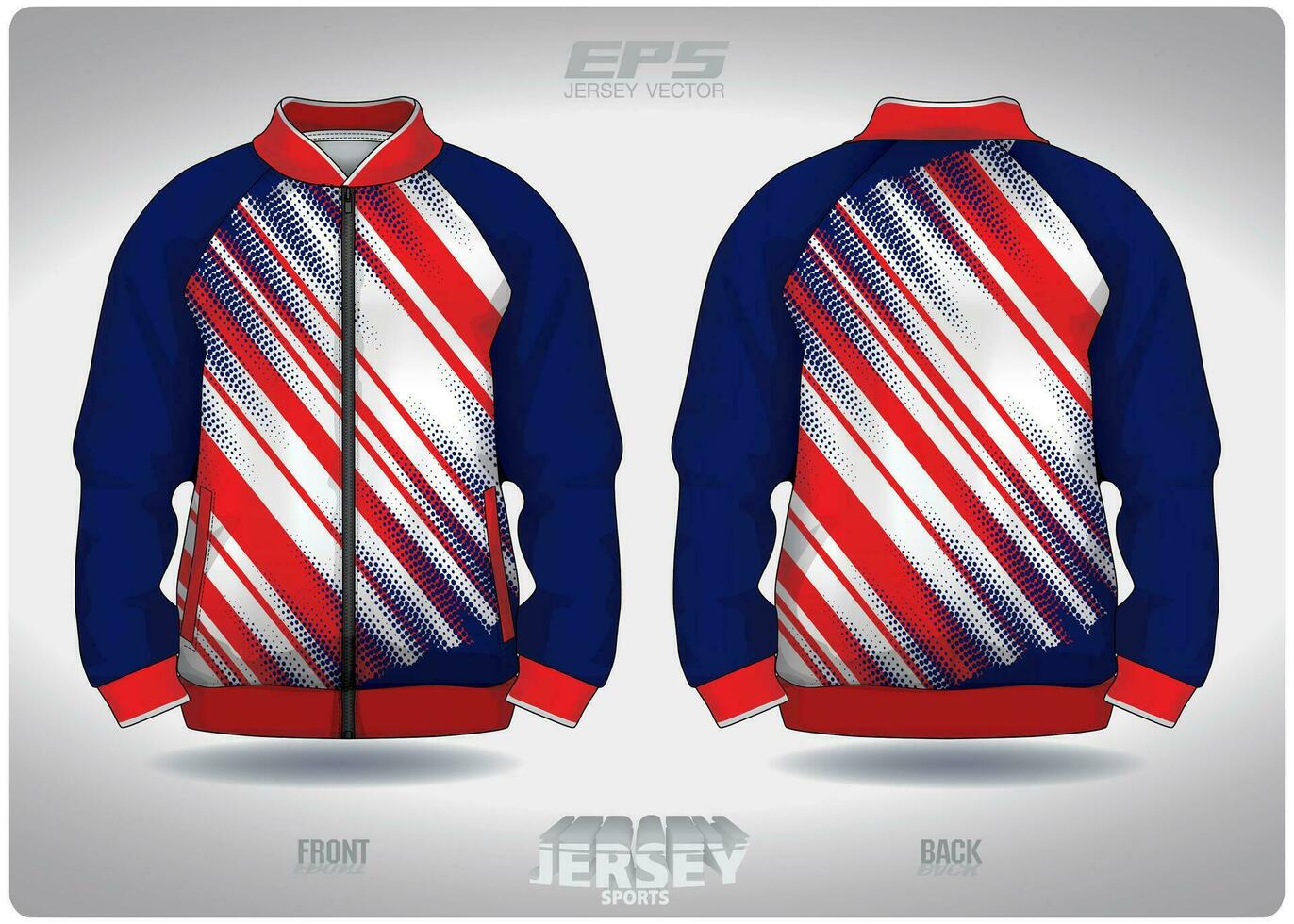 EPS jersey sports shirt vector.red blue gradient polka dot pattern design, illustration, textile background for sports long sleeve sweater vector