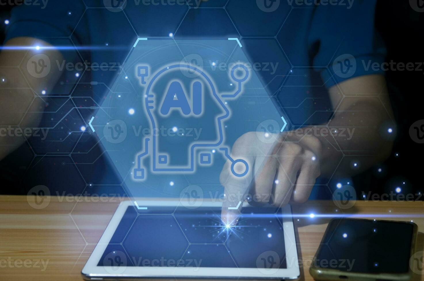 The concept of using artificial intelligence to control the system, the industry that uses artificial intelligence,industry 5.0 photo