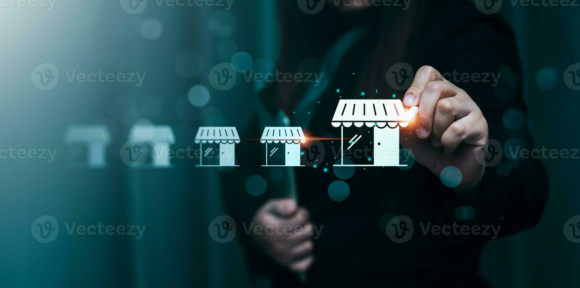 Franchise business concept, franchise network business marketing plan for branch growth and expansion. Successful franchise businesses excel in both the franchising model and marketing strategies. photo