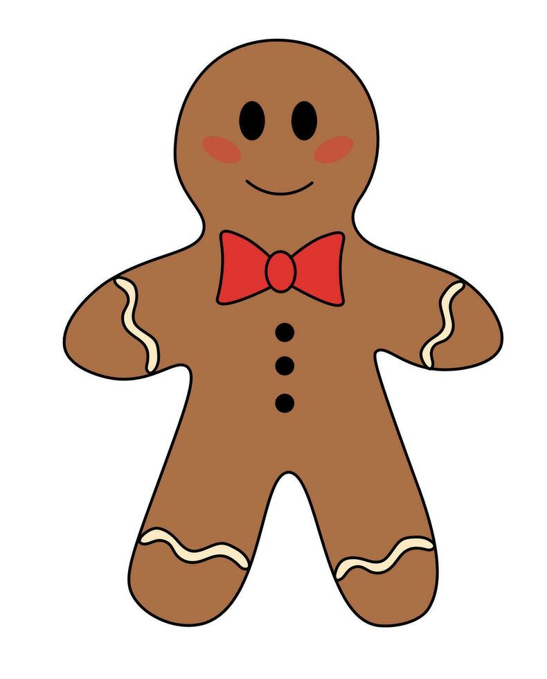 Navidad pan de jengibre Galleta hombre personaje. vector plano ilustración.