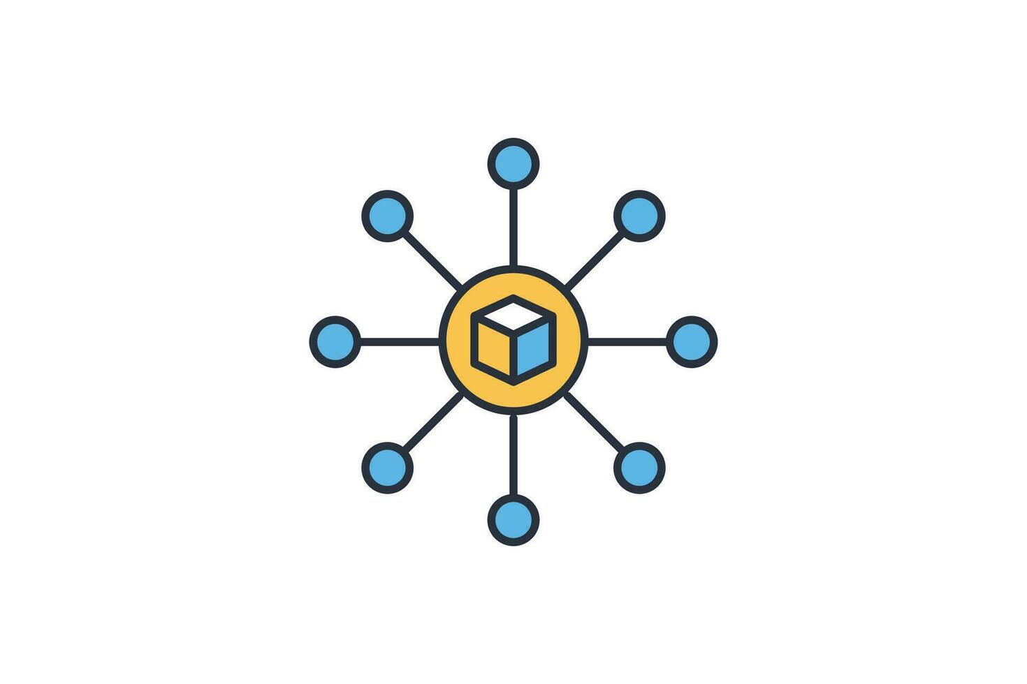 blockchain technology icon. line icon style. simple vector design editable