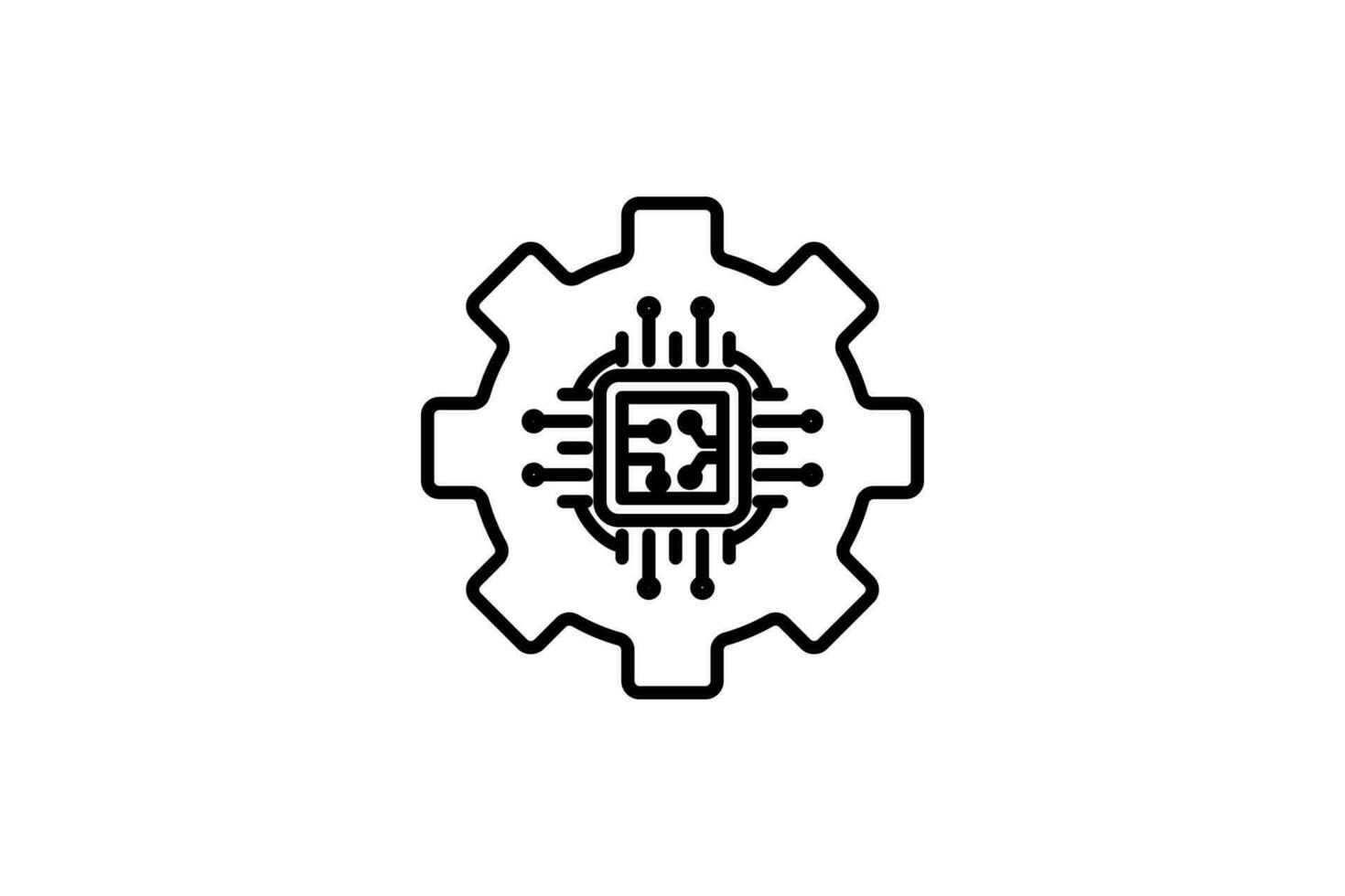 Human centric design icon. human with gears. human welfare, safety, and industrial environments. icon related to industry, technology. line icon style. simple vector design editable