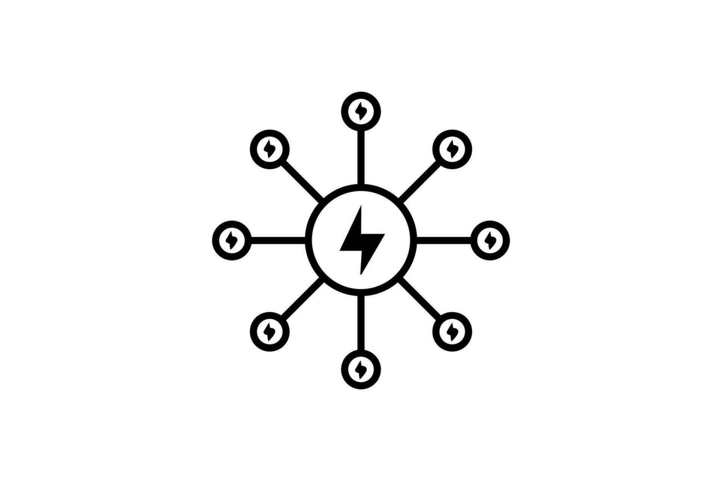 smart grid icon. Grid with interconnected energy sources. icon related to industry, technology. line icon style. simple vector design editable