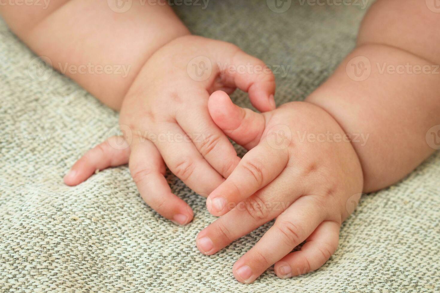 Newborn baby's hands photo