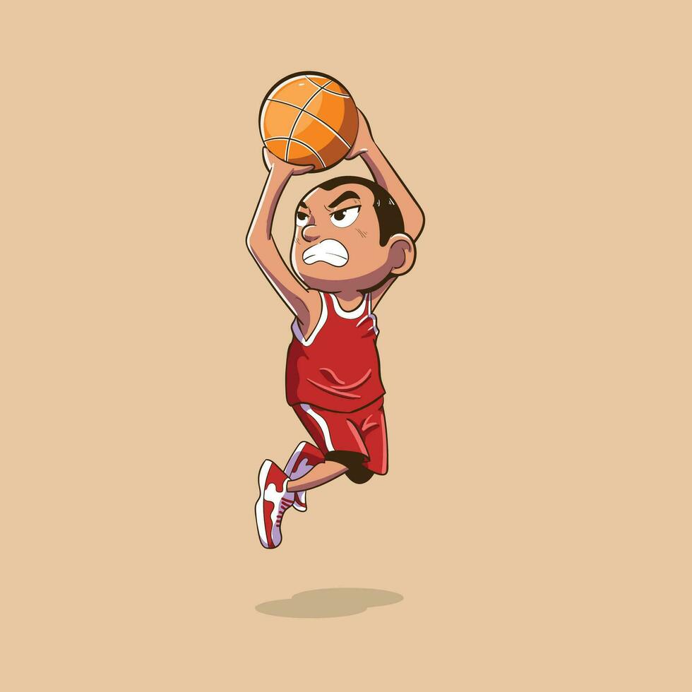 baloncesto jugador mascota dibujos animados personaje vector