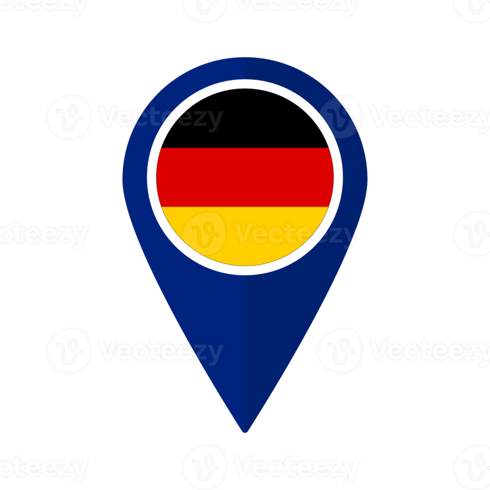 Flag of Germany flag on map pinpoint icon isolated blue color png