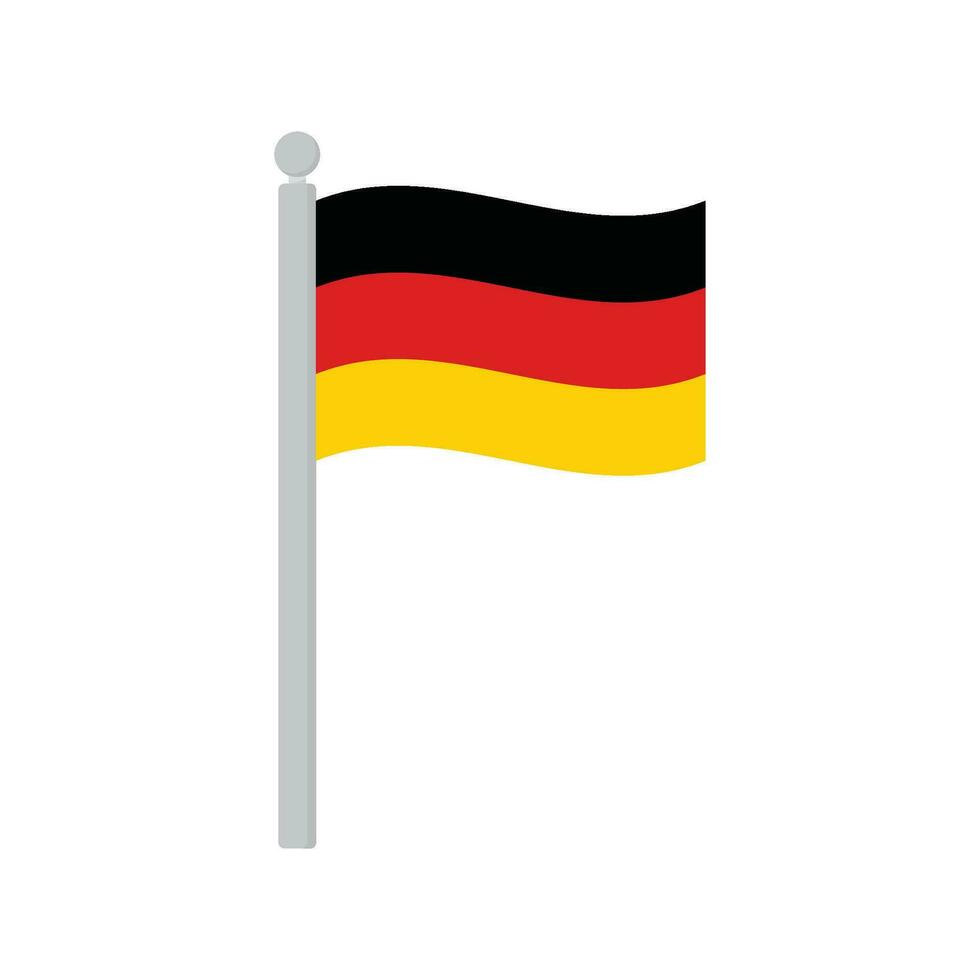 bandera de Alemania en asta de bandera aislado vector