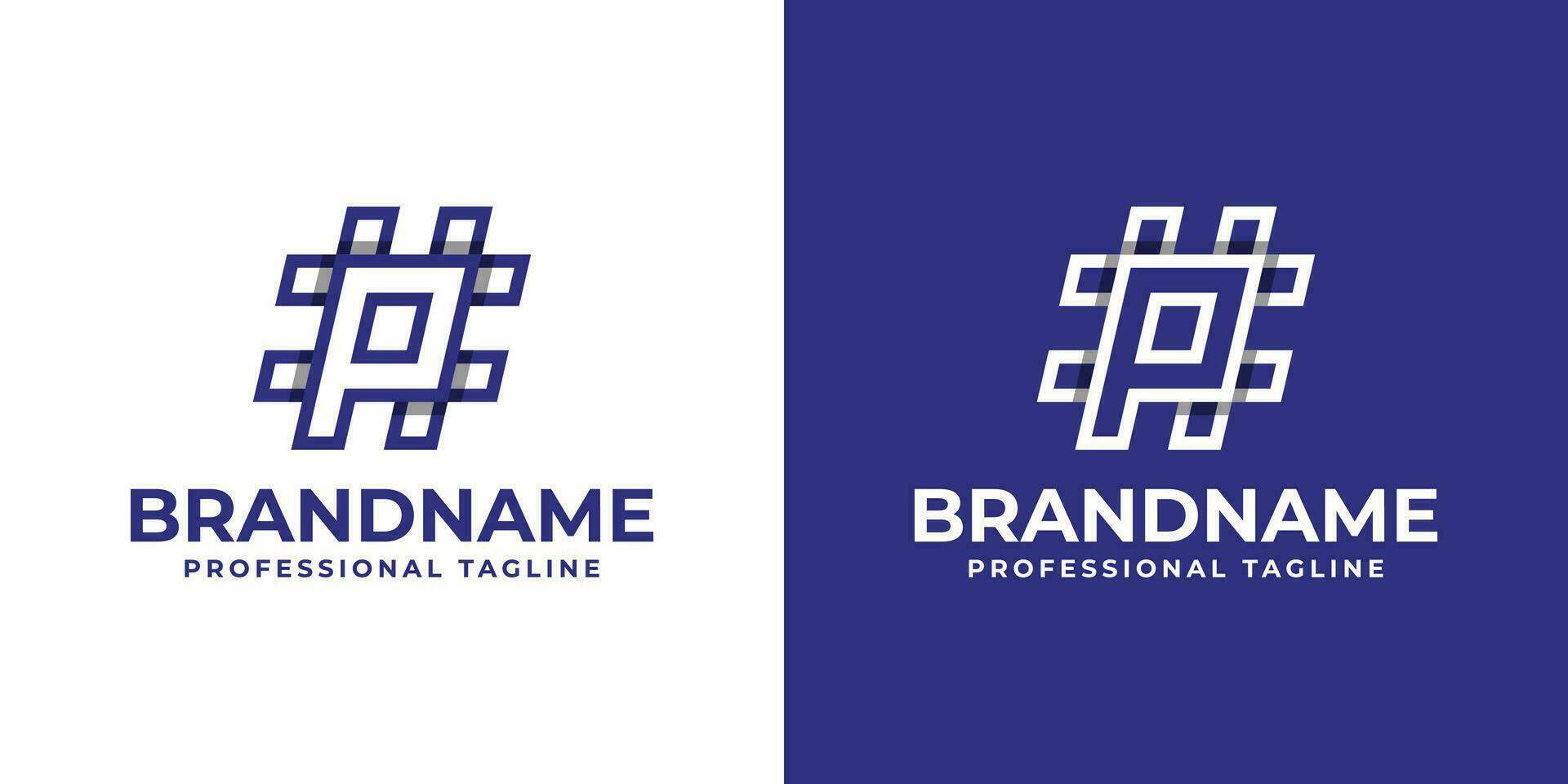 Letter P Hashtag Logo, suitable for any business with P initial. vector
