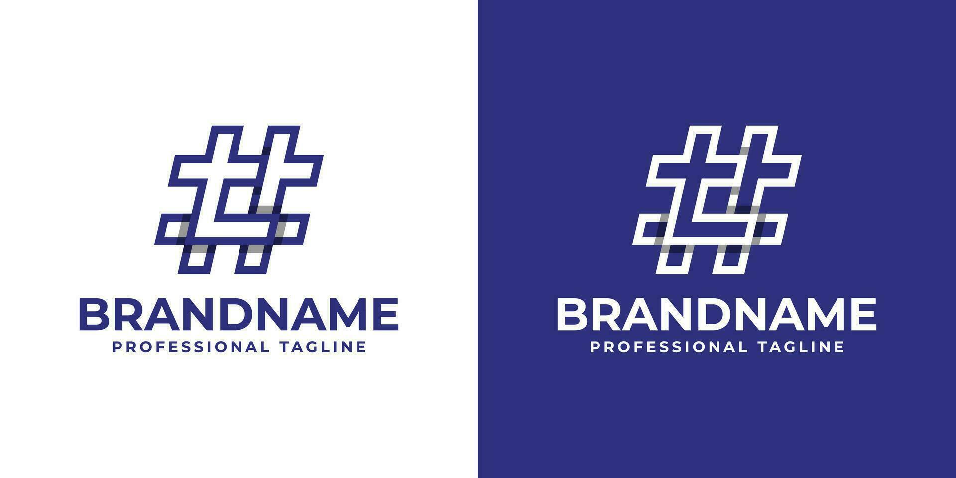 Letter T Hashtag Logo, suitable for any business with T initial. vector