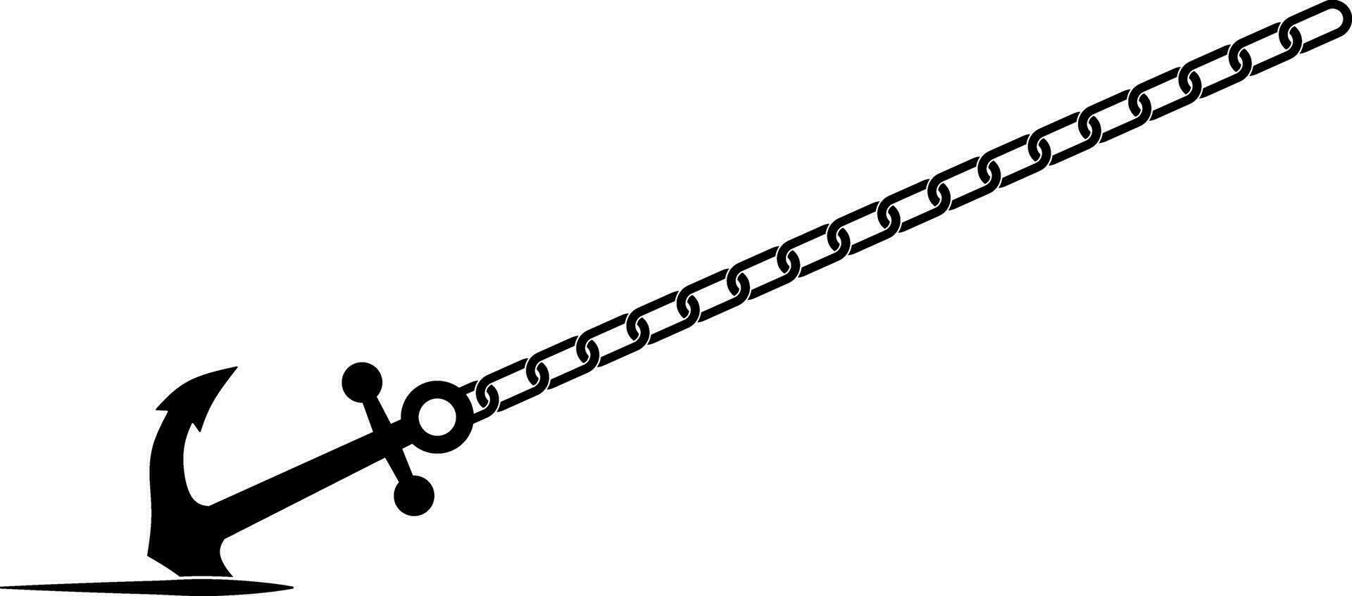 anchor chain stuck in the sand vector