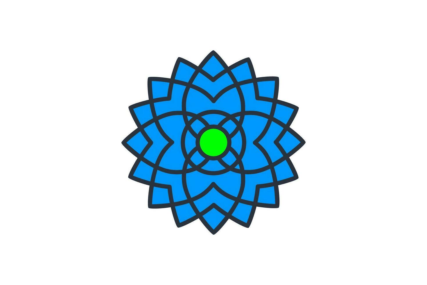 mandala icon illustration. icon related to meditation and spiritual growth. flat line icon style. simple vector design editable