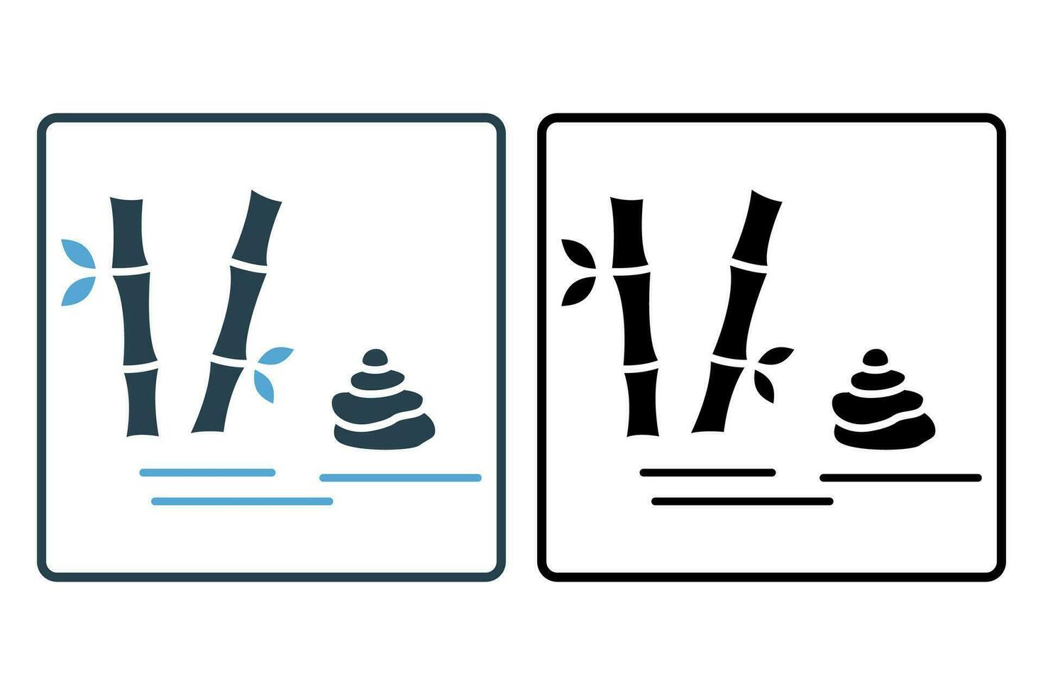 zen garden icon. icon related to meditation, represents a tranquil space. solid icon style. simple vector design editable