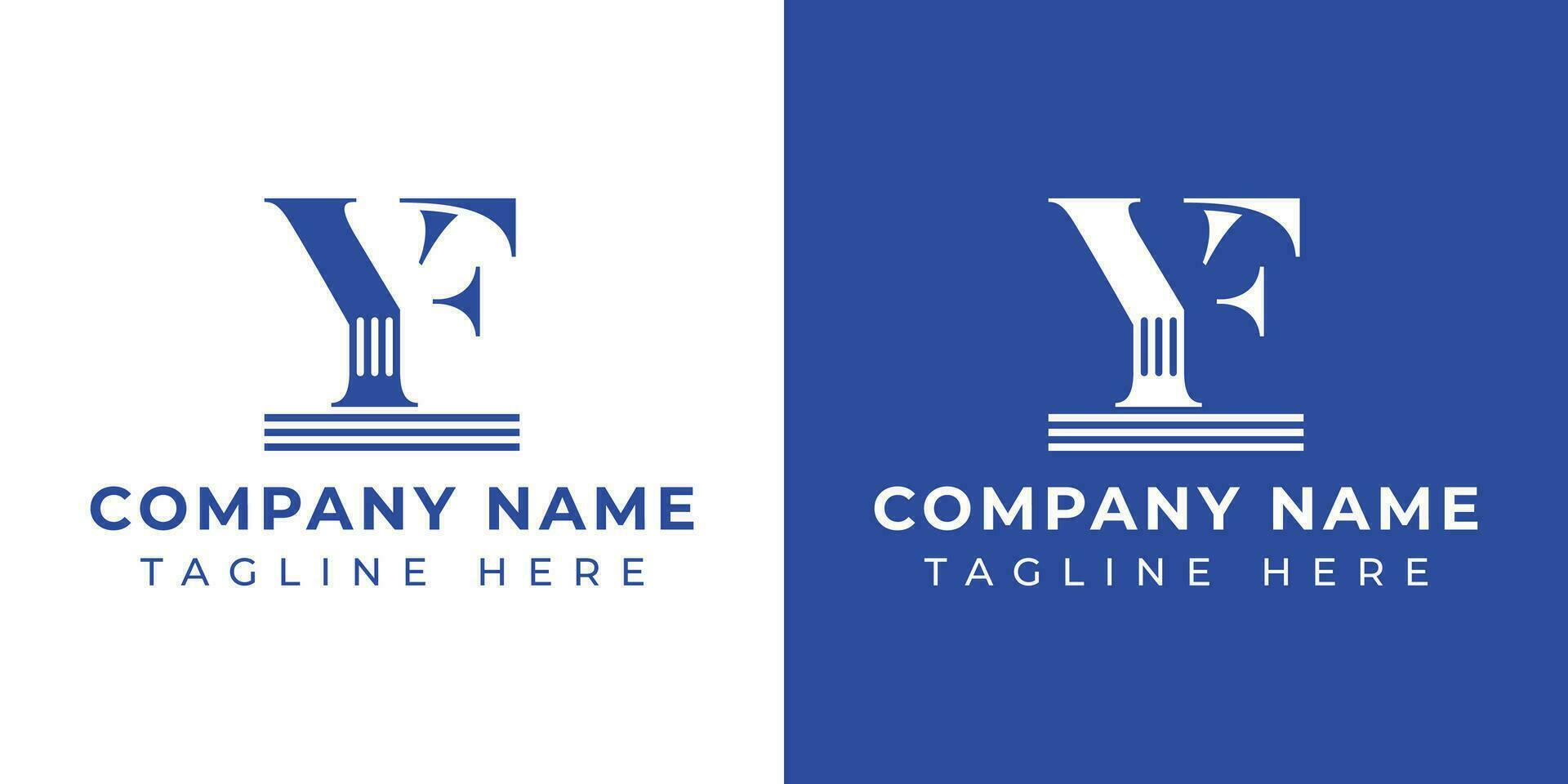 Letter FY and YF Pillar logo, suitable for business with YF or FY related to Pillar. vector