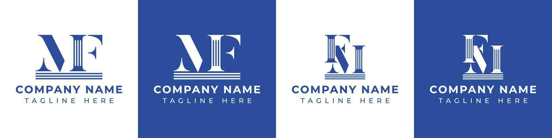 Letter FM and MF Pillar logo, suitable for business with MF or FM related to Pillar. vector