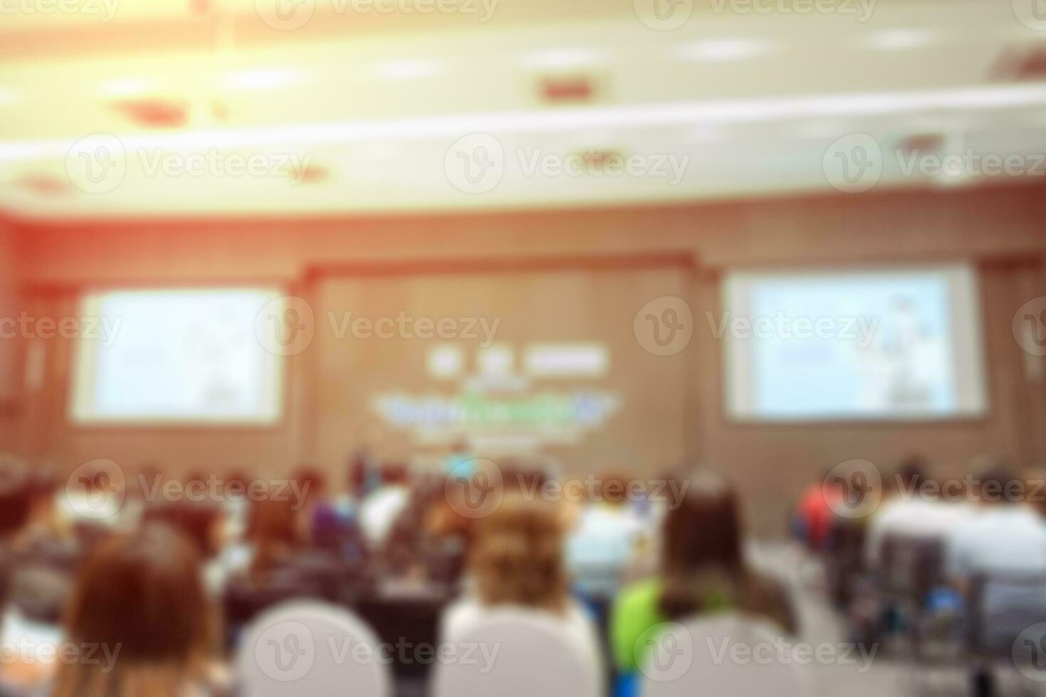 Blurred scene symposium on business photo