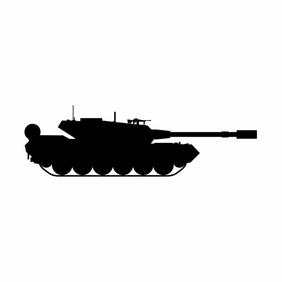 militar tanque silueta vector. militar vehículo silueta para icono, símbolo o signo. blindado tanque símbolo para militar, guerra, conflicto y ataque vector