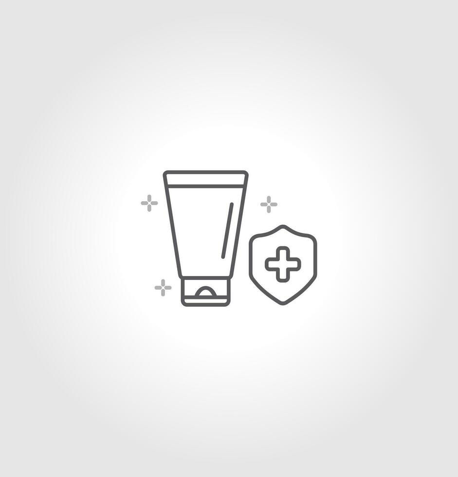 Simple sunscreen line icon. Stroke pictogram. Vector illustration isolated on a grey background. Premium quality symbol. Vector sign for mobile app and web sites.
