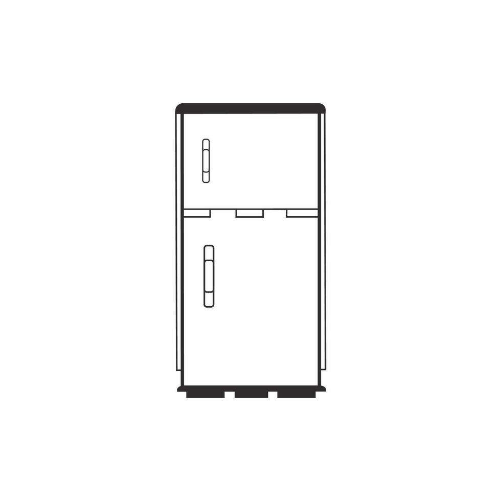 refrigerador icono contorno vector moderno diseño. logotipo refrigerador símbolo línea Arte estilo. vector modelo aislado en blanco antecedentes.