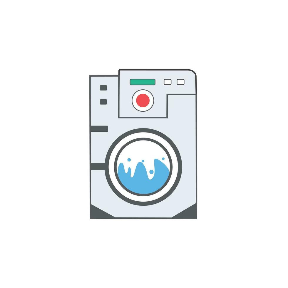 Washing machine icon, modern style line art. Clothes dryer, washer or Laundry Vector design template on white background.