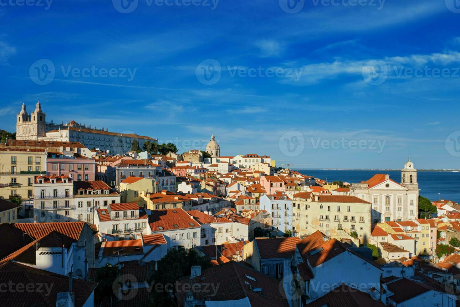 View of Lisbon from Miradouro de Santa Luzia viewpoint. Lisbon, Portugal photo