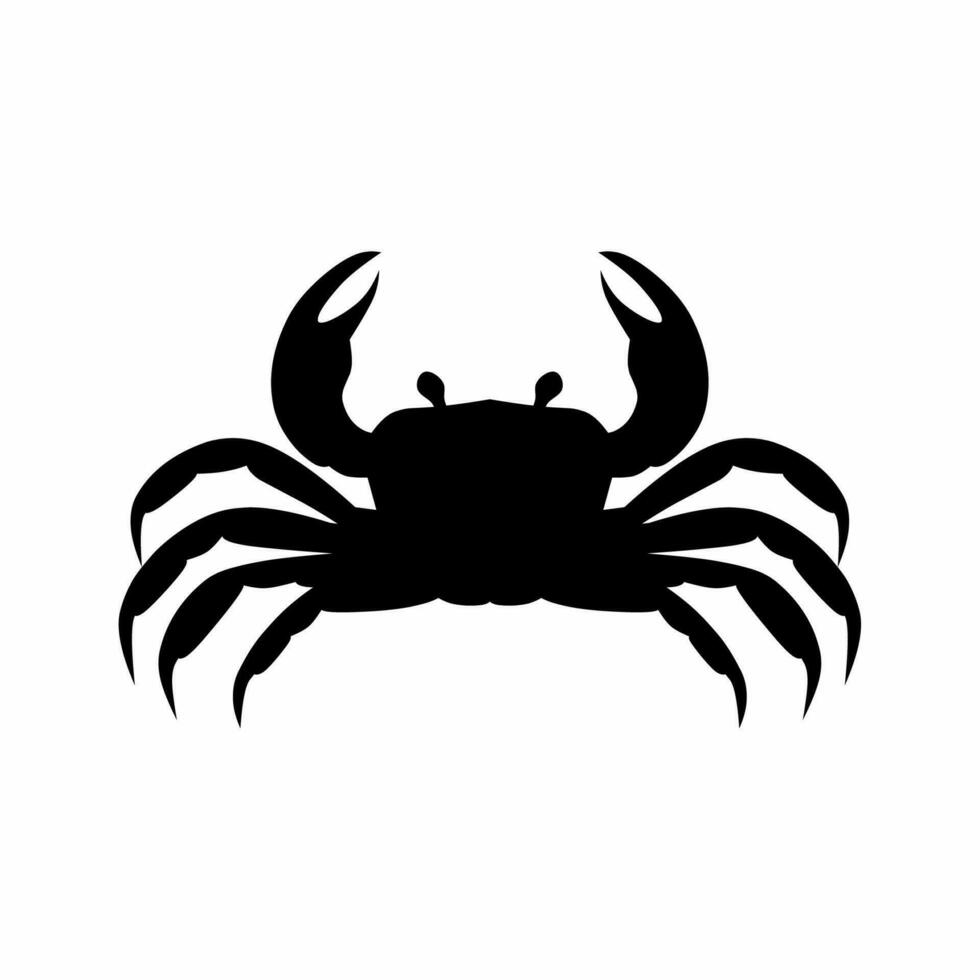 Crab silhouette vector. Crab silhouette can be used as icon, symbol or sign. Crab icon vector for design of ocean, undersea or marine