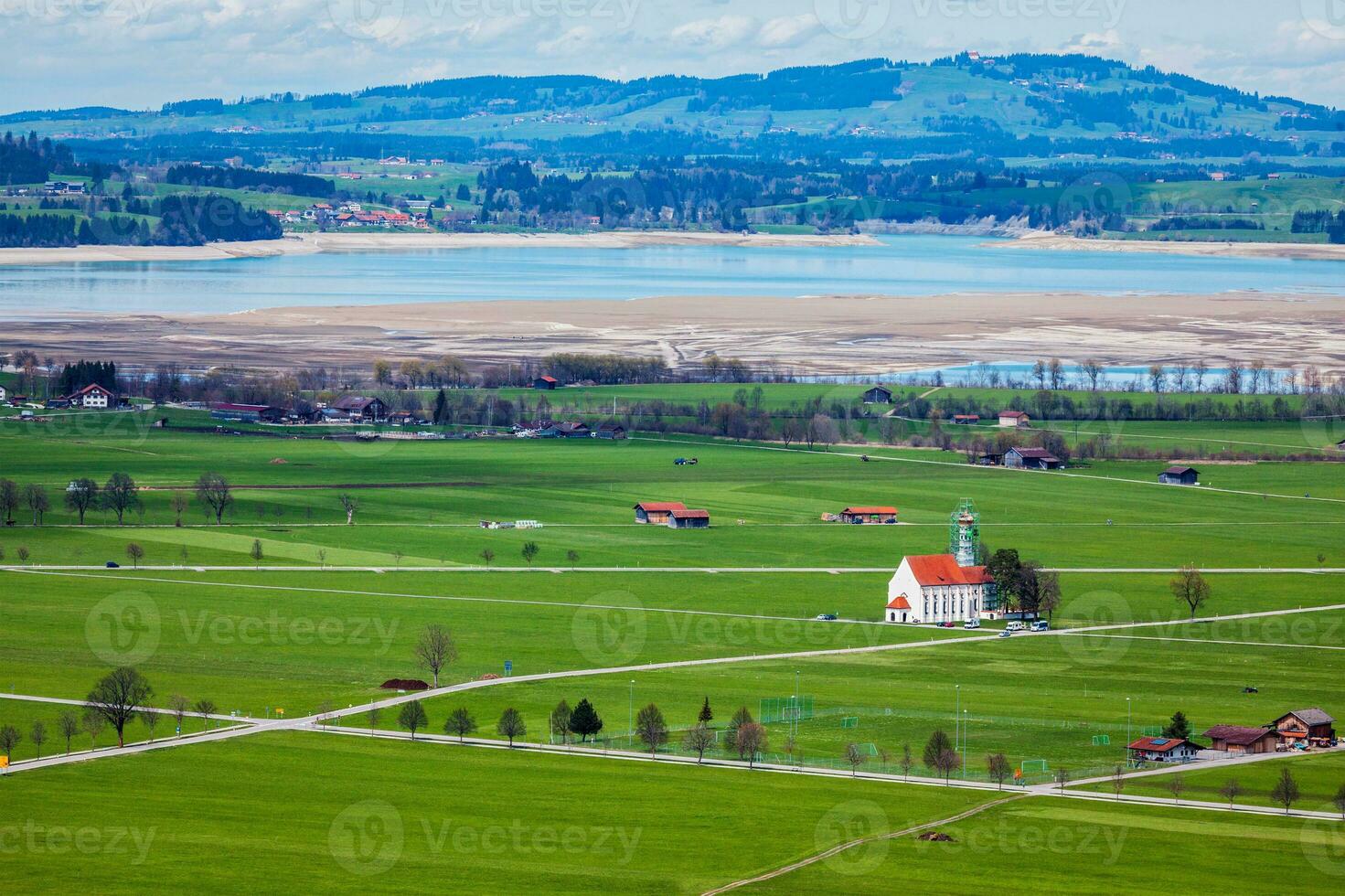 Aerial view of German countryside photo