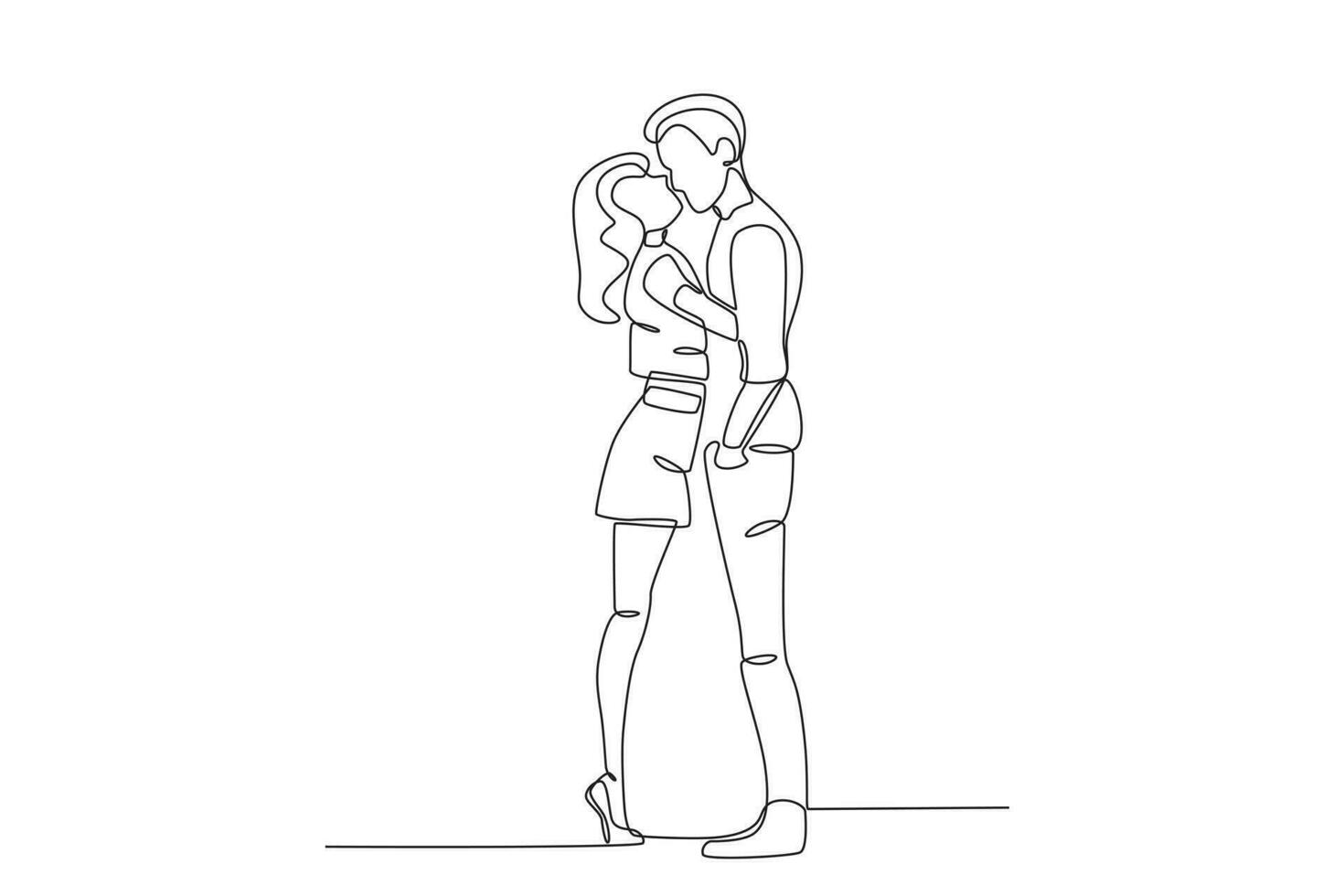 Lovers hug and kiss vector