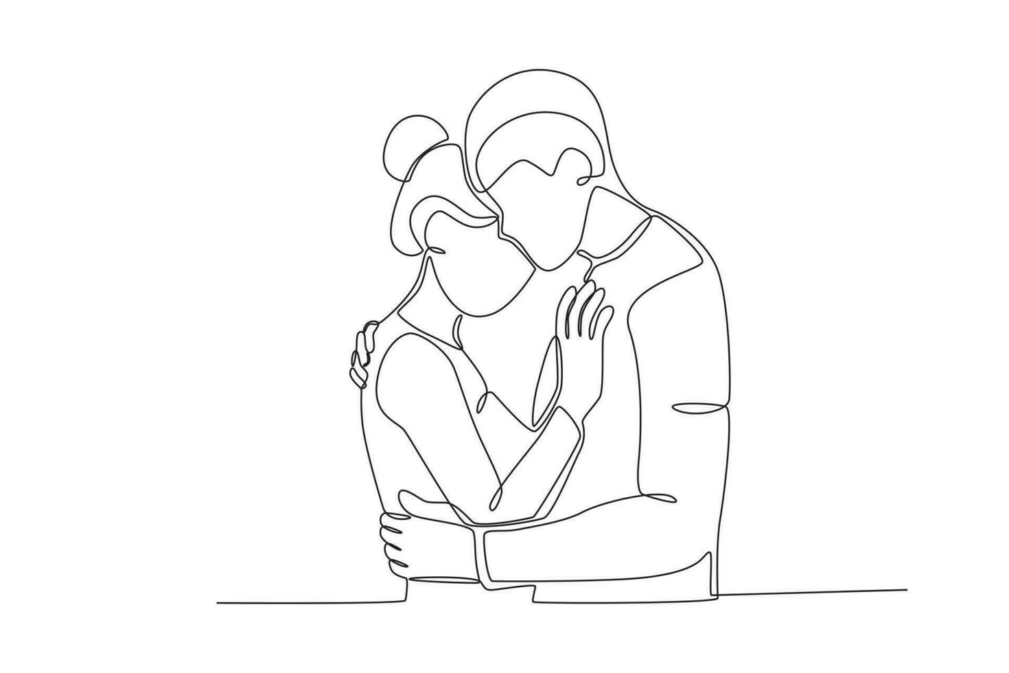 A man and a woman hugging each other vector