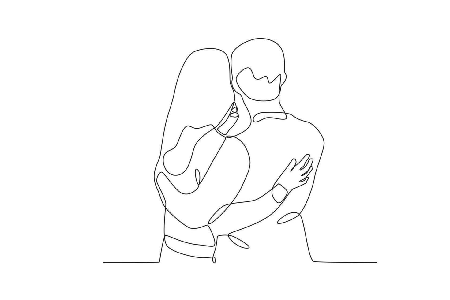 A couple hugging back view vector