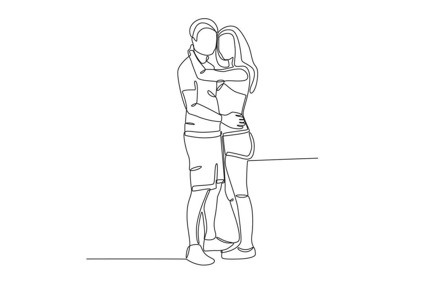 Illustration of a lover hugging vector