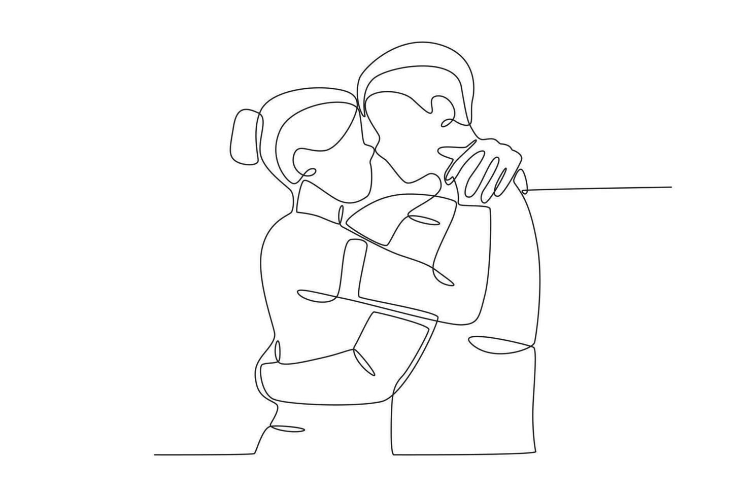 A pair of romantic lovers hugging each other vector