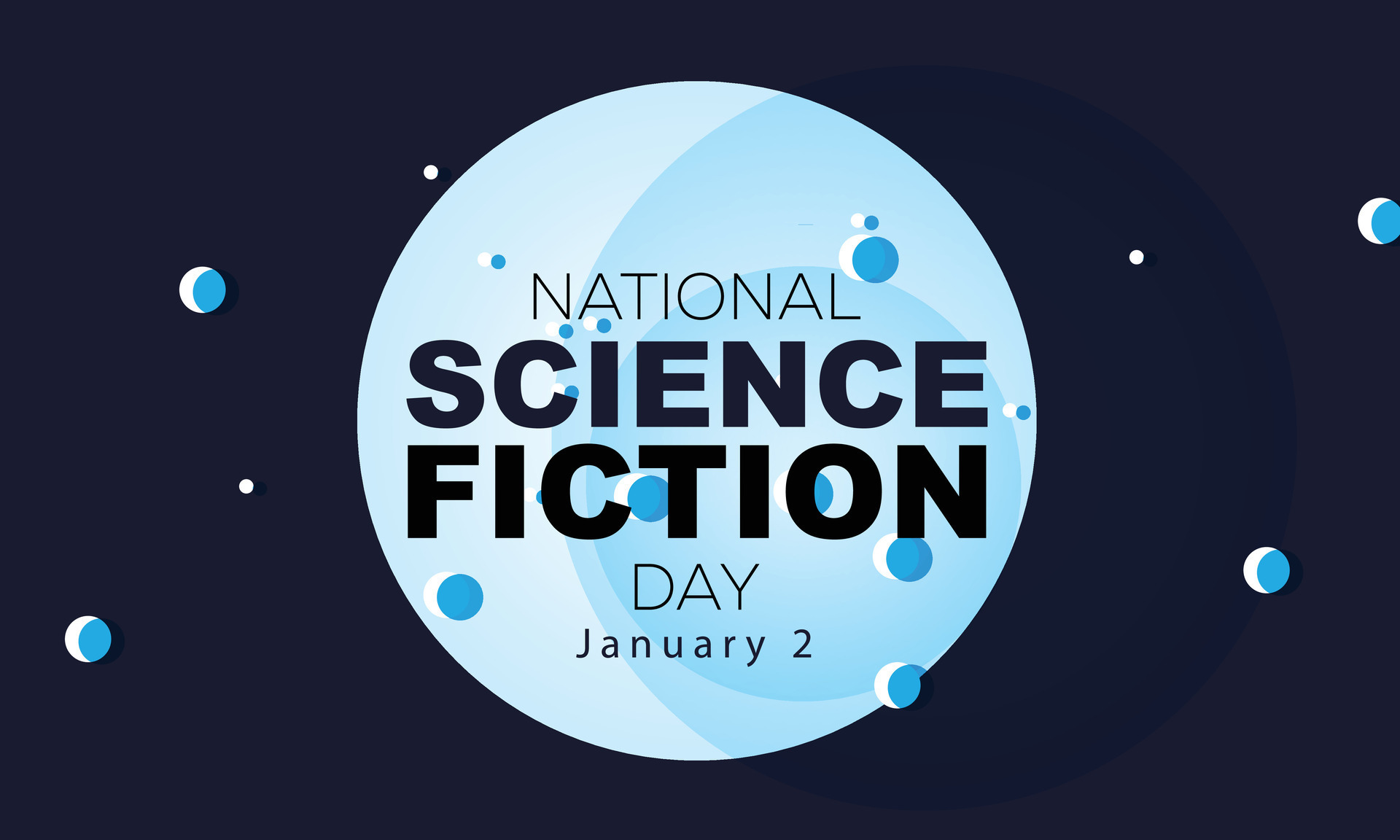 National Science Fiction Day. background, banner, card, poster