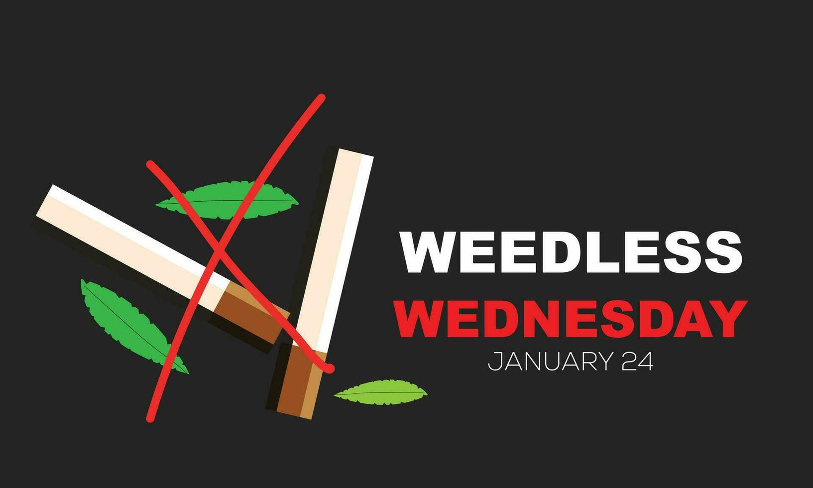 weedless wednesday. background, banner, card, poster, template. Vector illustration.
