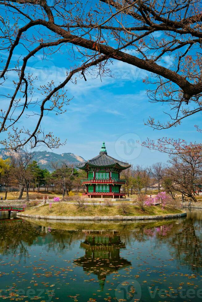 Hyangwonjeong Pavilion, Gyeongbokgung Palace, Seoul, South Korea photo