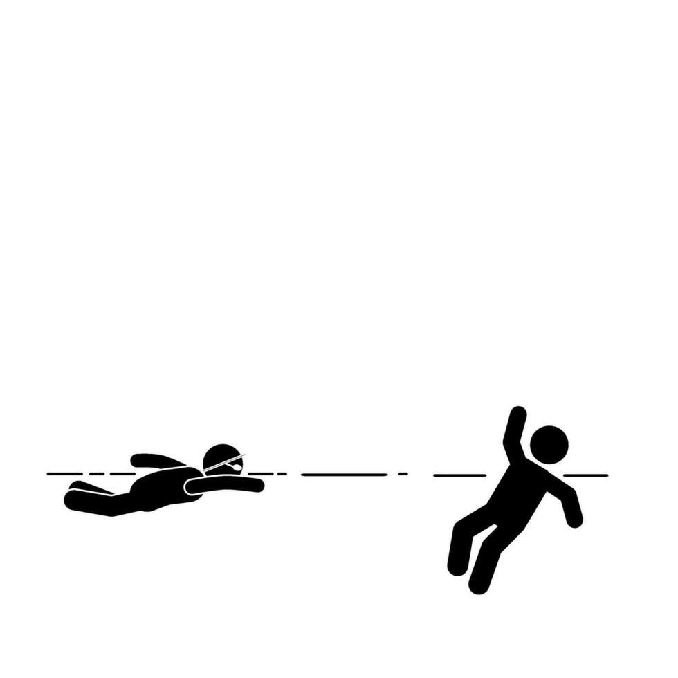 lifeguards are helping drowning people vector